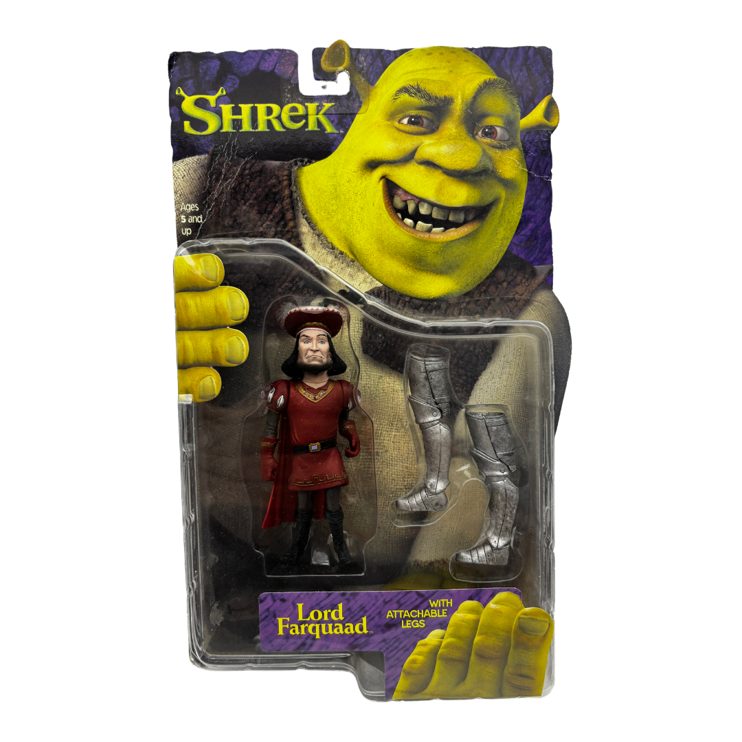 Lord Farquaad - Shrek
Material: Plástico
Tamaño: 10 cm
Año: 2001
Marca: McFarlane Toys
Condición: Nuevo