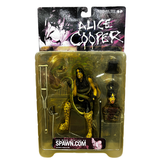 Alice Cooper

Con Accesorios

Material: Plástico

Tamaño: 20 cm

Año: 2000

Marca: McFarlane Toys

Condición: Nuevo