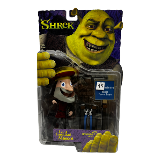 Lord Farquaad Mascot - Shrek

Material: Plástico

Tamaño: 16 cm

Año: 2001

Marca: McFarlane Toys&nbsp;

Condición: Nuevo