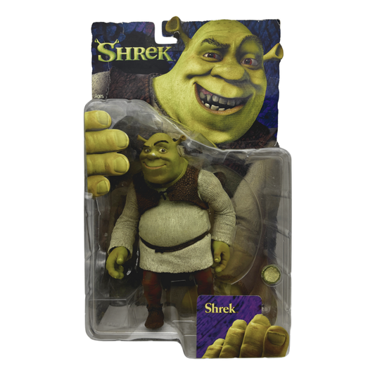 Shrek

Material: Plástico

Tamaño: 18 cm

Año: 2001

Marca: McFarlane Toys&nbsp;

Condición: Nuevo
