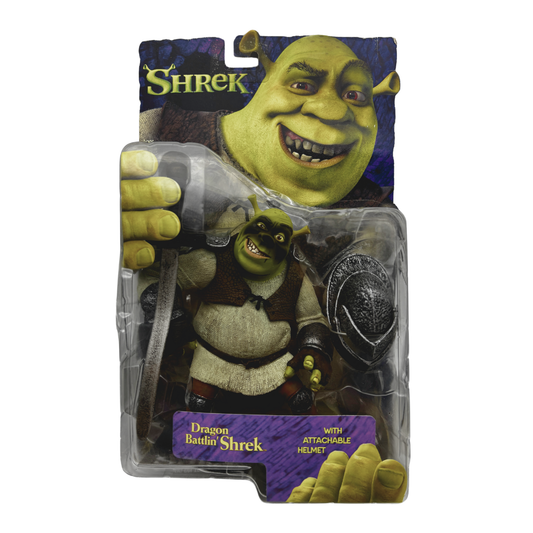 Dragon Battlin' Shrek - Shrek

Material: Plástico

Tamaño: 18 cm

Año: 2001

Marca: McFarlane Toys&nbsp;

Condición: Nuevo